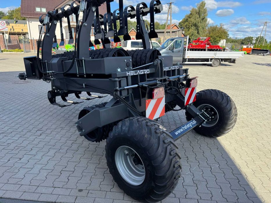 Wały posiewne Helagro 6,3 m / 530 mm + włóka hydrauliczna