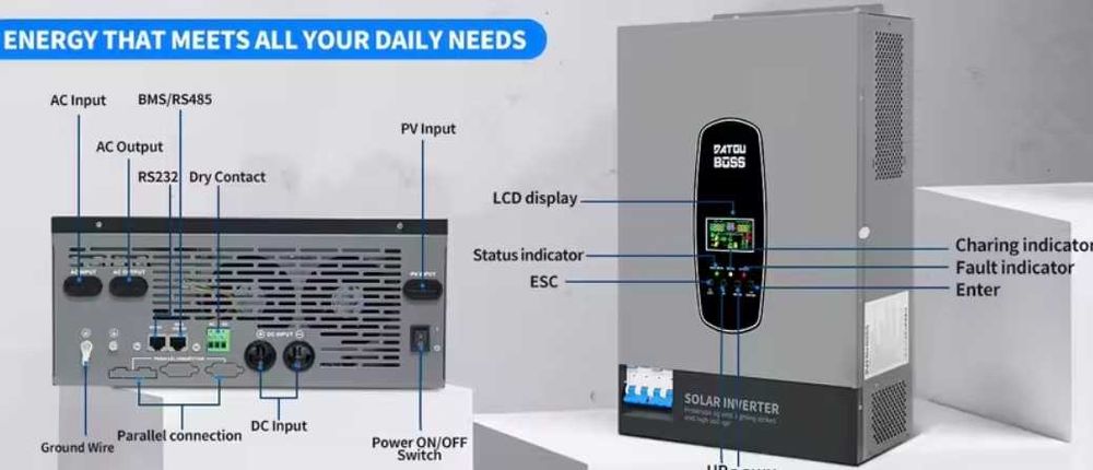 НАЛИЧИЕ Гибридный инвертор 24V-220V DATOU BOSS DT2430 3кВт +WiFi