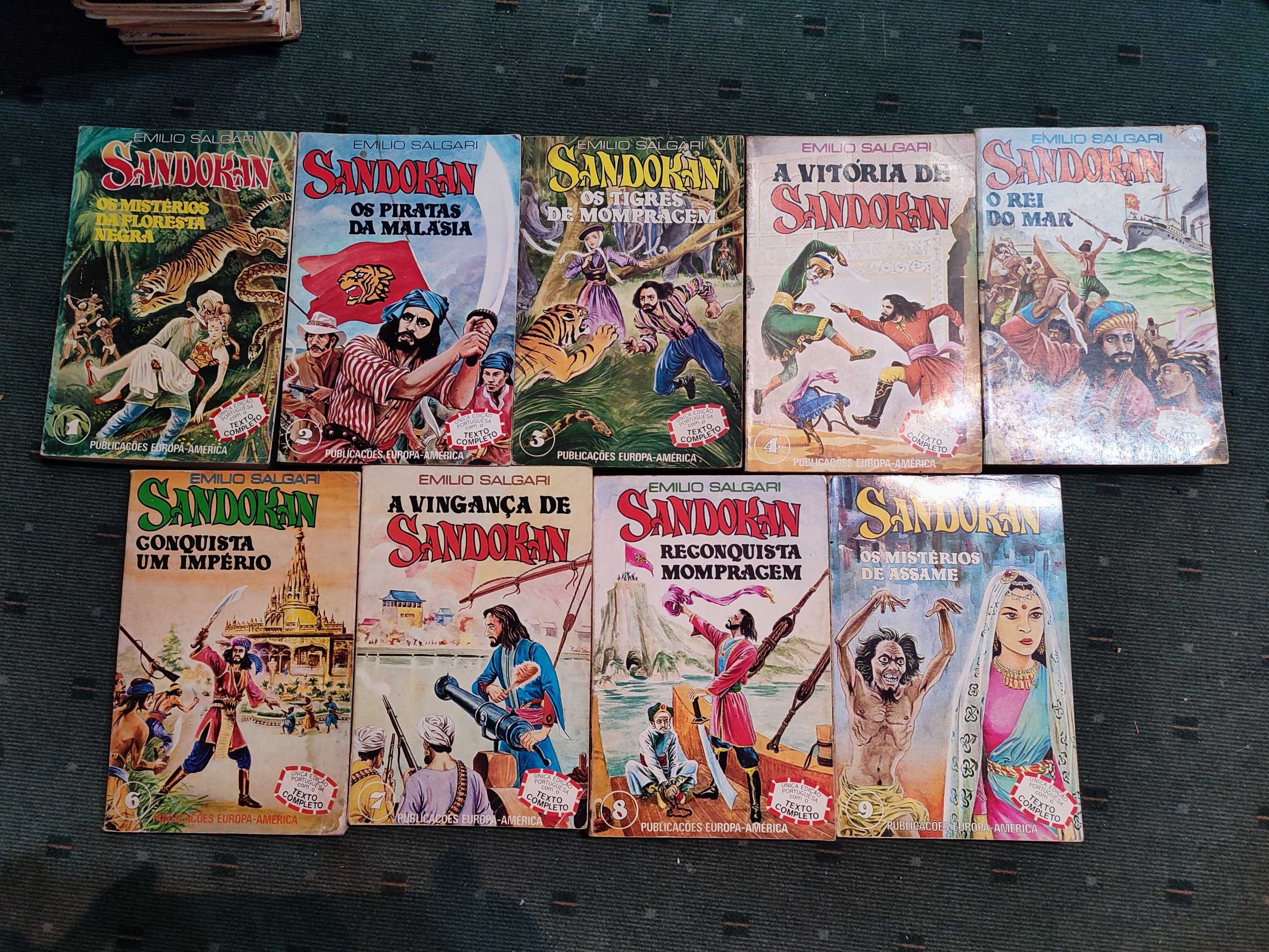 9 Livros Sandokan - Emilio Salgari