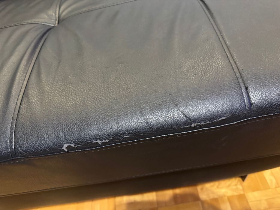 Narożnik do salonu z eko skóry czarny