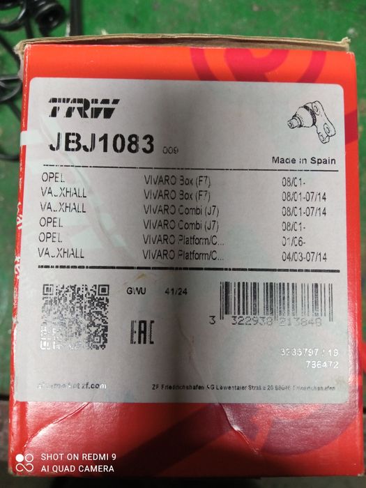 Sworzeń wahacza TRW JBJ1083