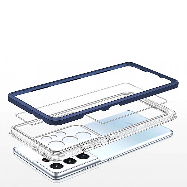 Clear 3in1 etui do Samsung Galaxy S22 Ultra żelowy pokrowiec z ramką n