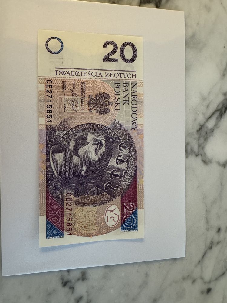 Nowy bankot 20 zł stan unc