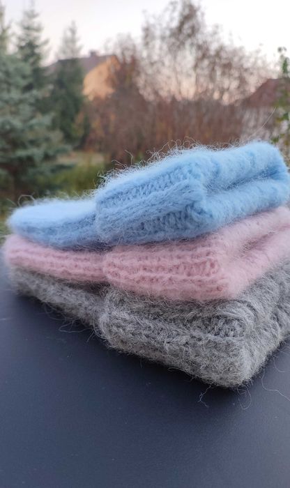 Czapka i komin z delikatnej alpaki i merino - handmade