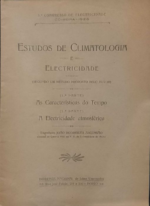Estudos de Climatologia e Electricidade - João Rodrigues Ascensão