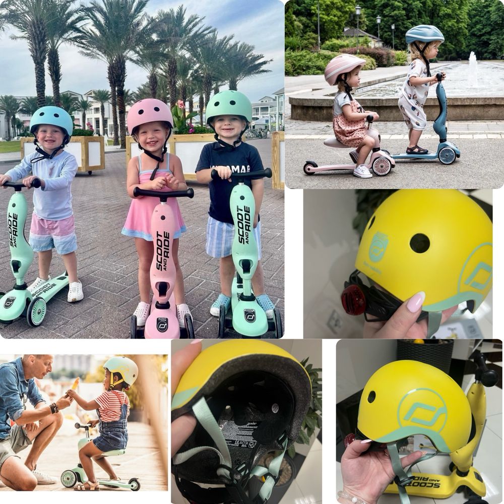 НОВЫЙ детский шлем защитный  Scoot and Ride с фонариком 45-51 см
