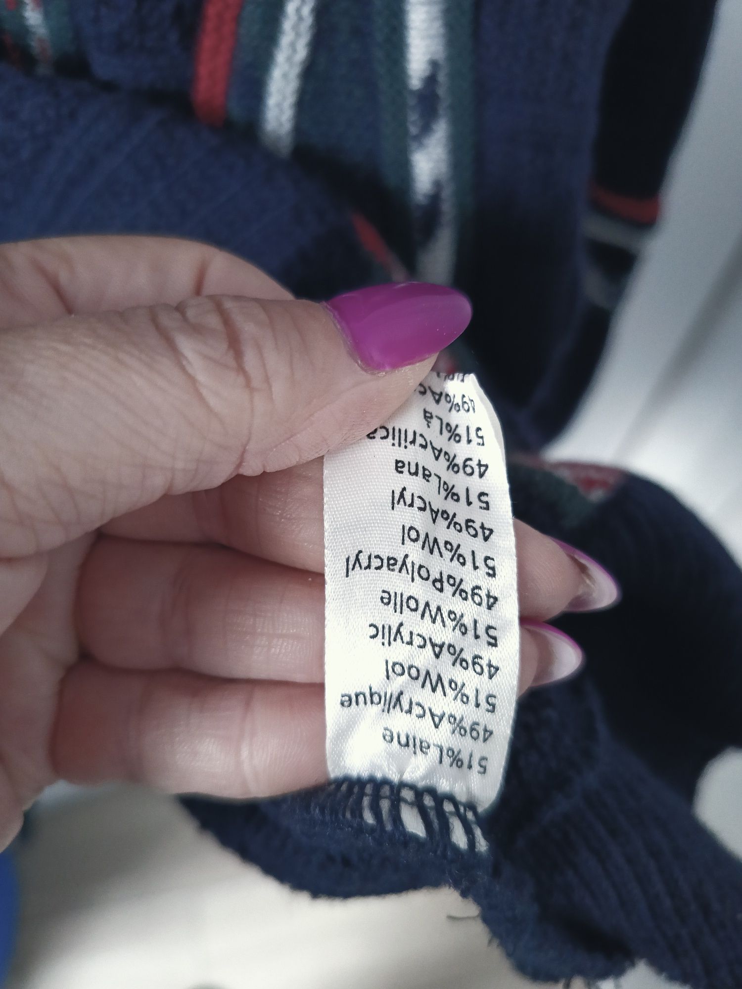 Sweter Lacoste vintage L granatowy