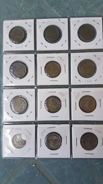 Moedas 50 Centavos em Alpaca + Dez e Vinte Centavos em Bronze
