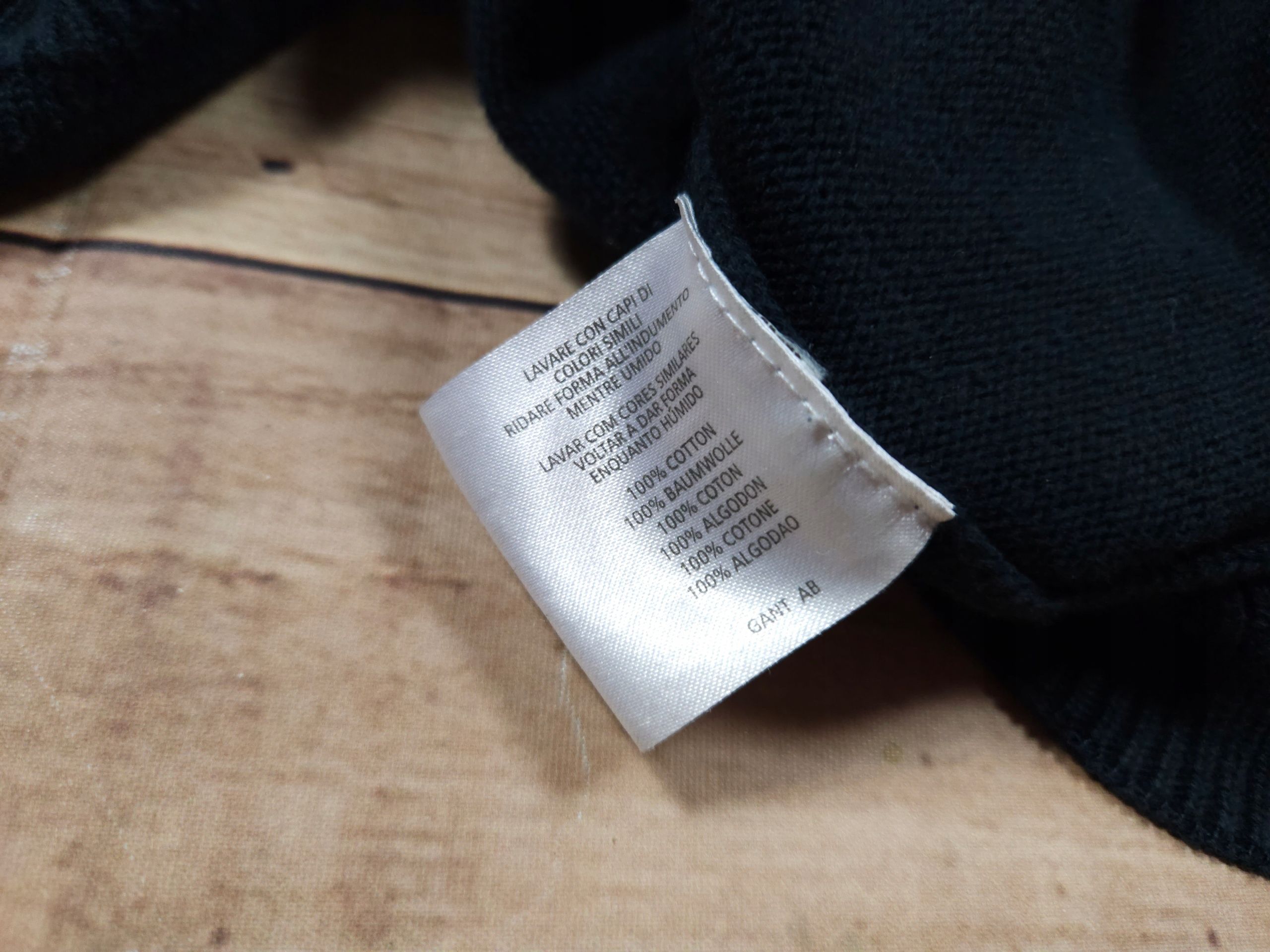 GANT Sweter Męski Full Zip Granatowy Logo r. 2XL