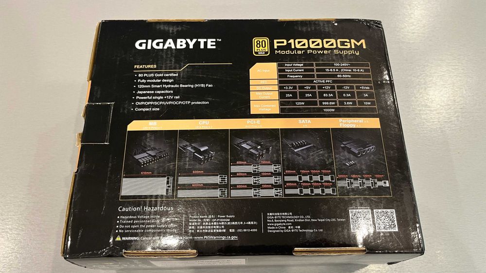 Zasilacz Gigabyte GP-P1000GM 1000W modularny Okazja! W-wa Wilanów