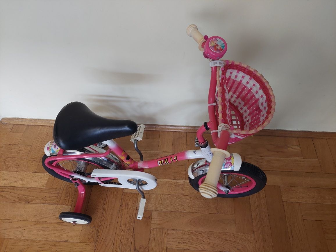 Rower z koszyczkiem dla dziewczynki