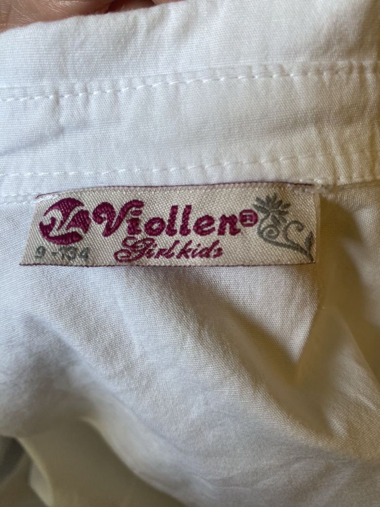 Biała bluzka rozpinana, dziewczęca, Viollen, rozmiar 134
