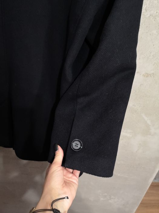 Płaszcz męski Ewtex midi klapki nowoczesny kieszenie elegancki wiskoza