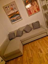 Narożnik rozkładany, kanapa sofa IKEA FRIHETEN, kolor beżowy