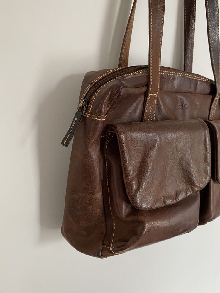 Torebka torba skórzana GreenBurry Massimo Dutti