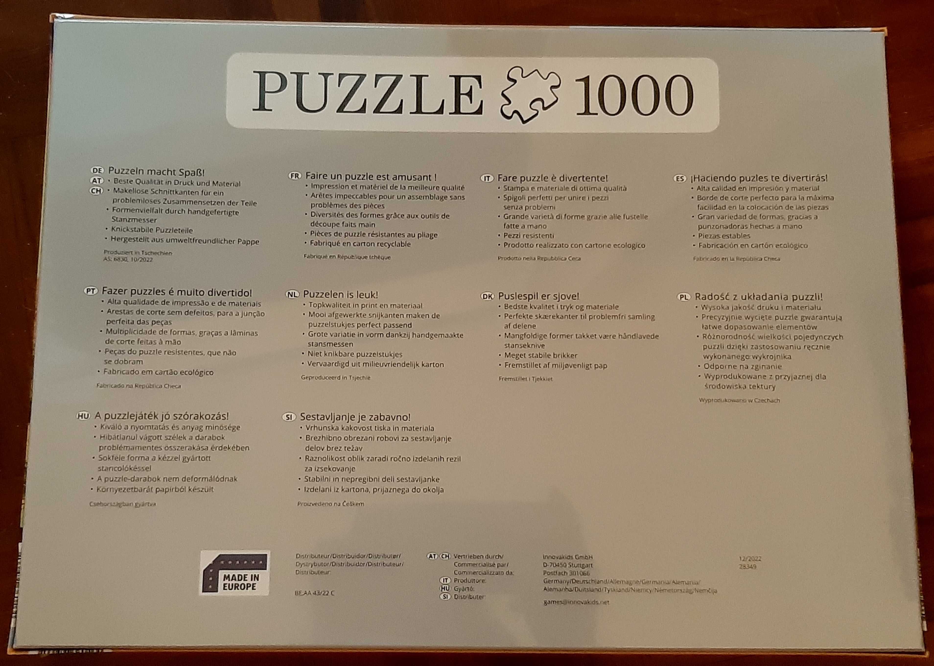 PUZZLE 1000 Peças: LONDRES à Noite - NOVO! A Estrear! SELADO!