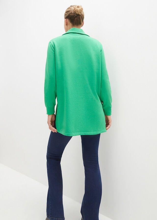 B.P.C bluza dłuższa damska zielona ze stójką 48/50.