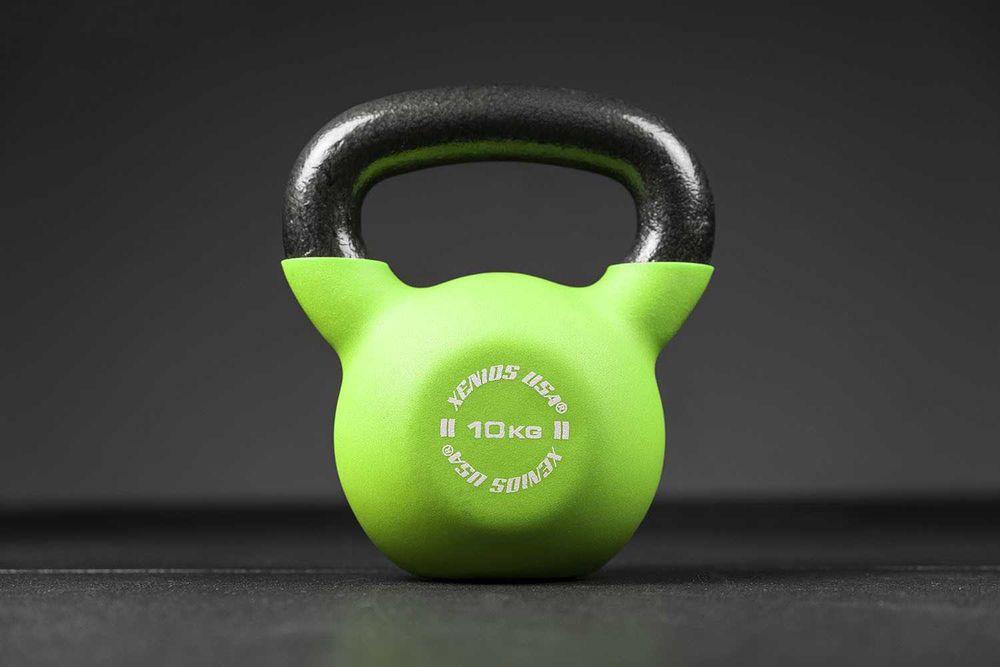 Fitness Kettlebell neoprenowe kolorowe Xenios USA 10 kg