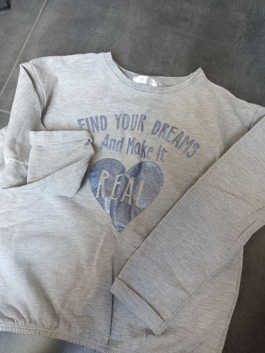 Bluza dziewczęca 128, szara
