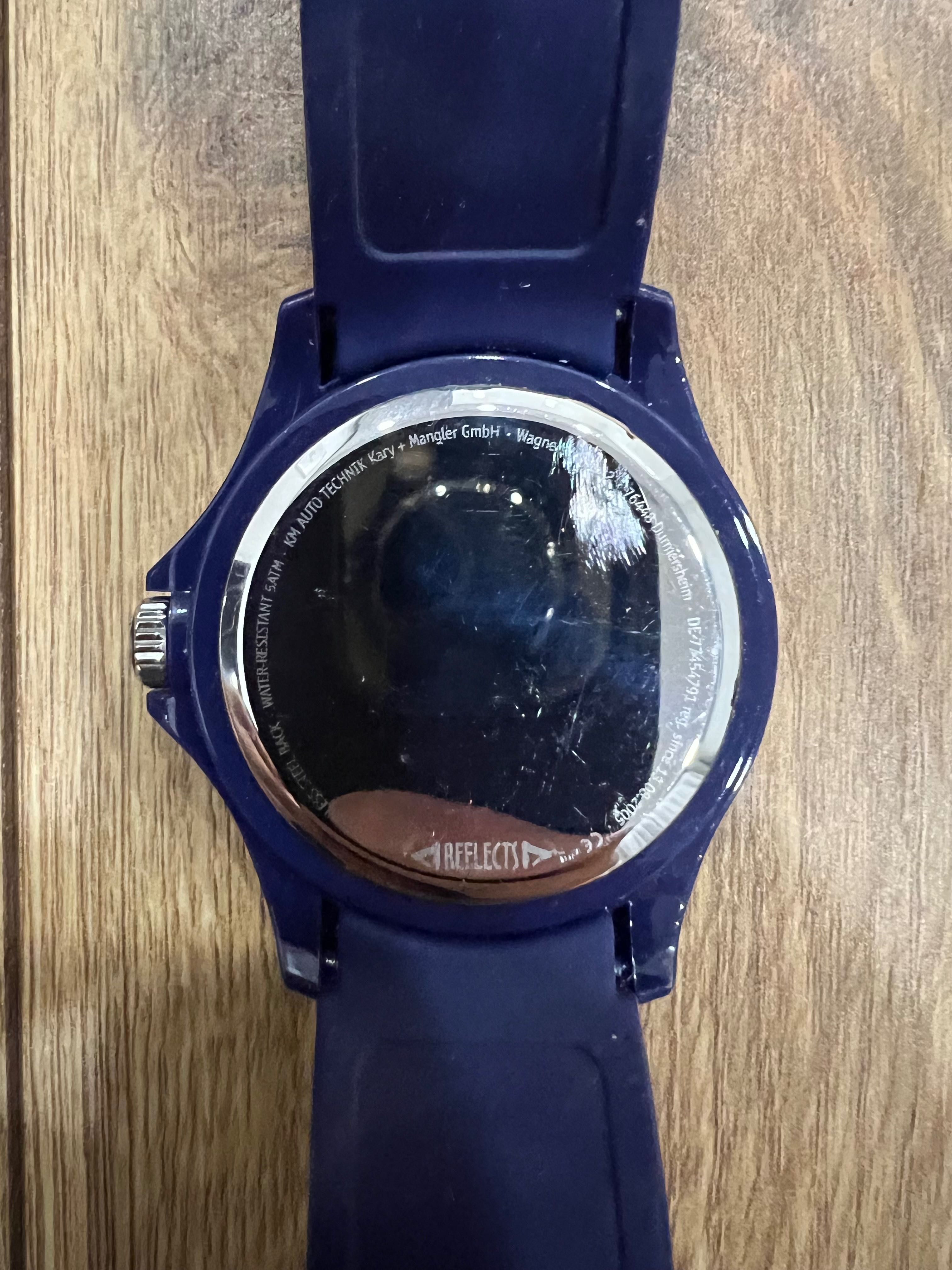 Zegarek promocyjny KM Auto Technik, niebieski