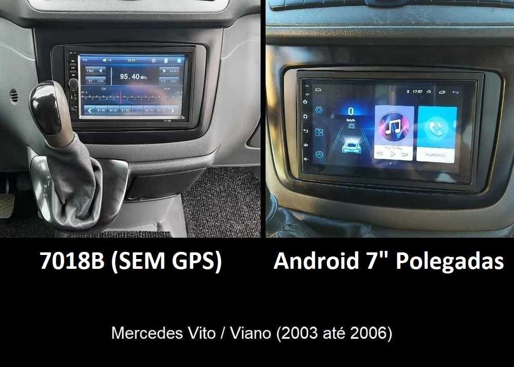 (NOVO) Rádio 2DIN • MERCEDES • Vito Viano (2003 a 2022) Android 4+32GB