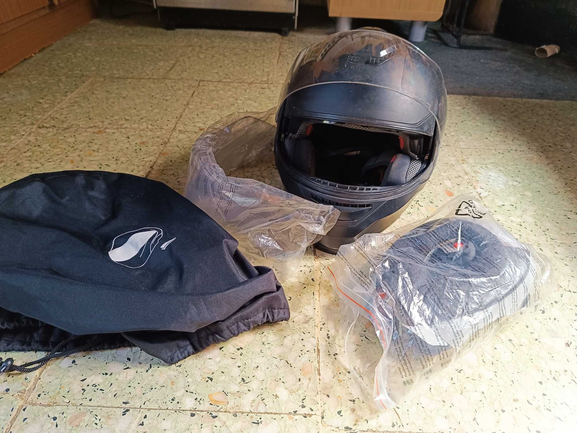 Capacete de moto com almofadas de substituição