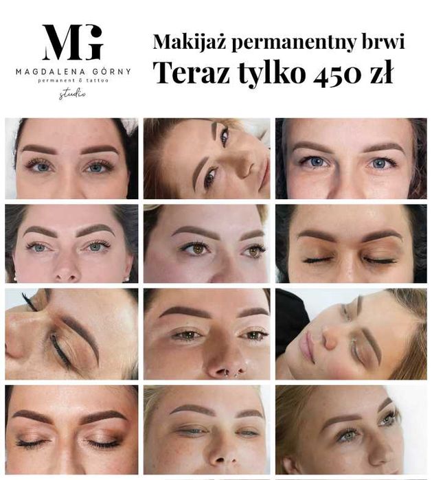 Makijaż permanentny brwi, brwi permanentne, Sosnowiec, promocja