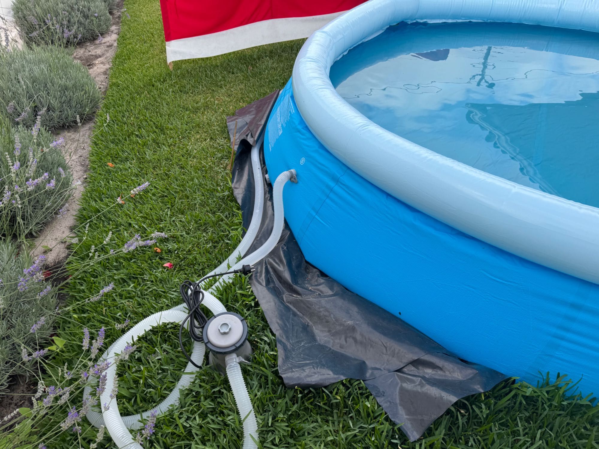 Piscina utilizada uma vez ofereço proteção
