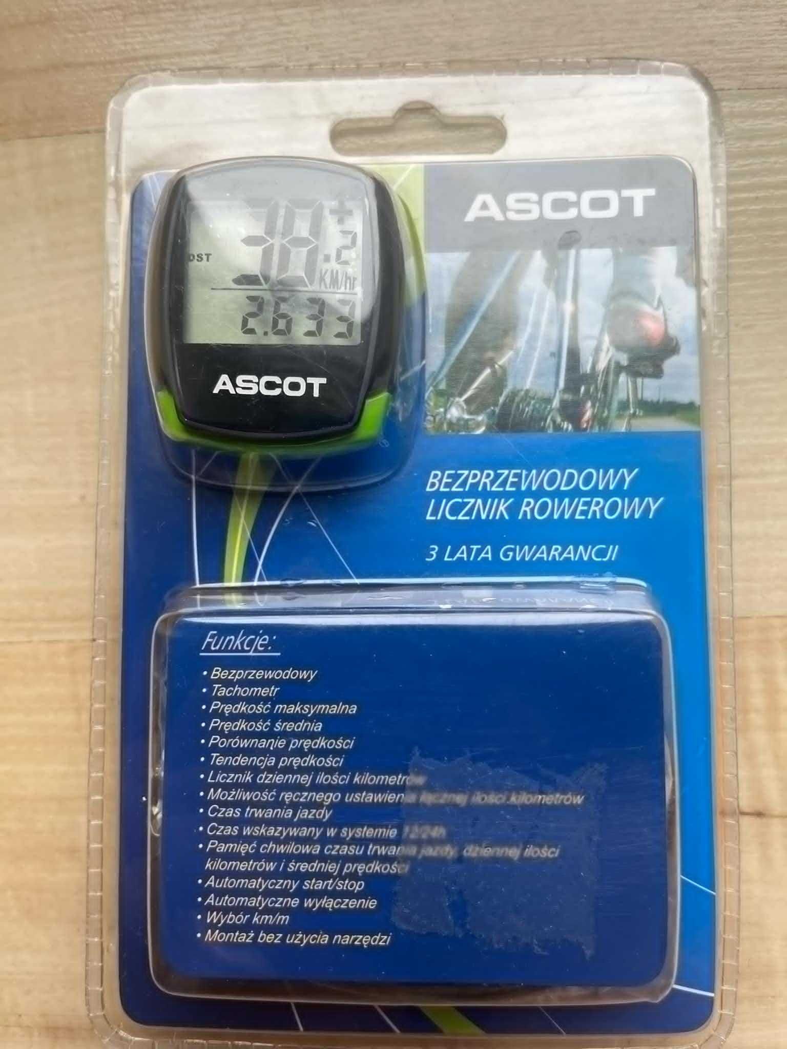 BEZPRZEWODOWY licznik rowerowy ASCOT