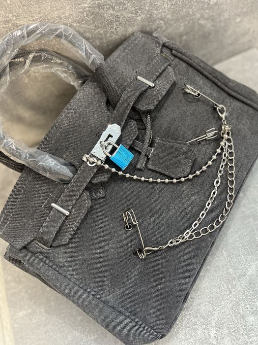 Джинсова сумка з ципами замочками