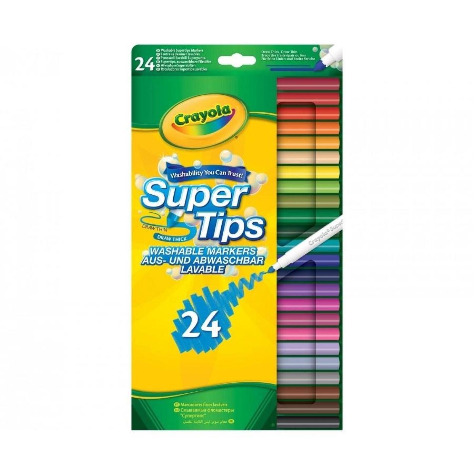 Flamastry grube i cienkie 24 kolory CRAYOLA Crayola blister,