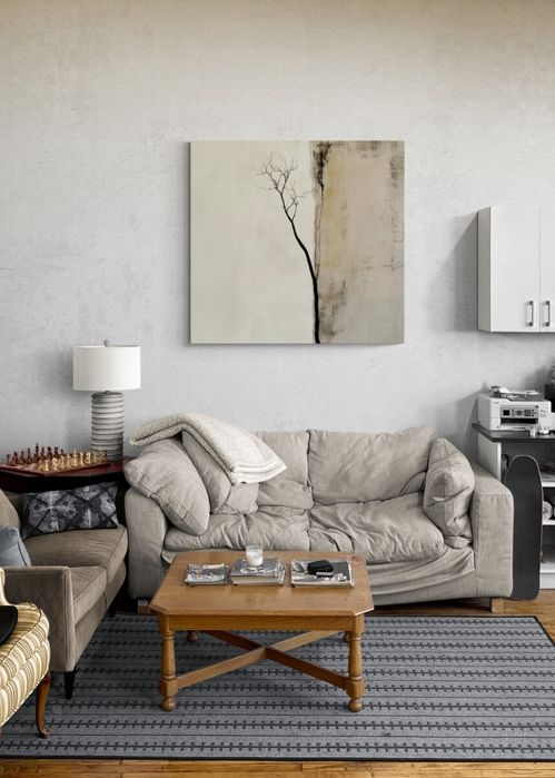 Obraz minimalistyczny Wabi Sabi / Japandi Ręcznie malowany