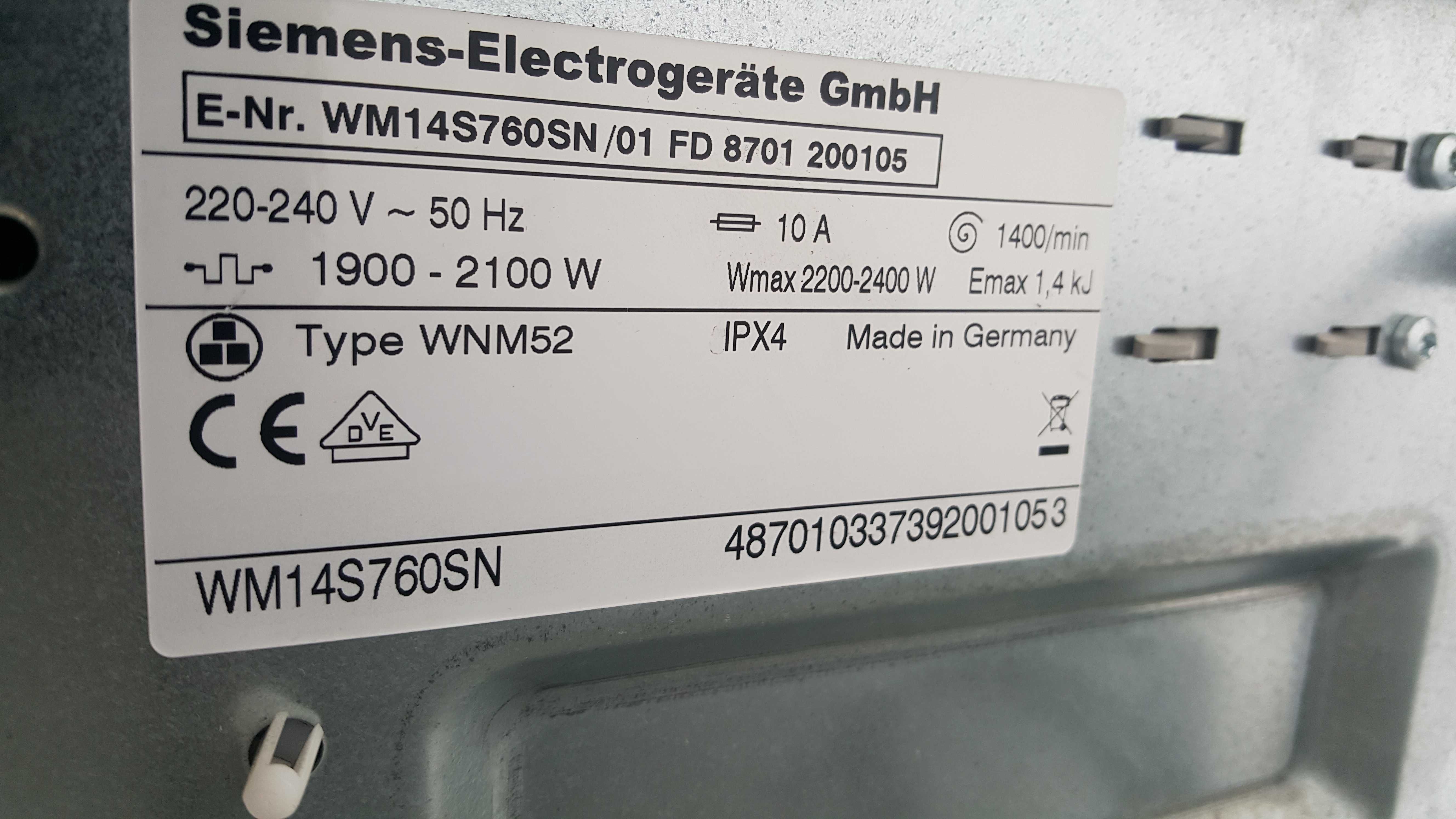 Pralka Siemens WM14S760SN