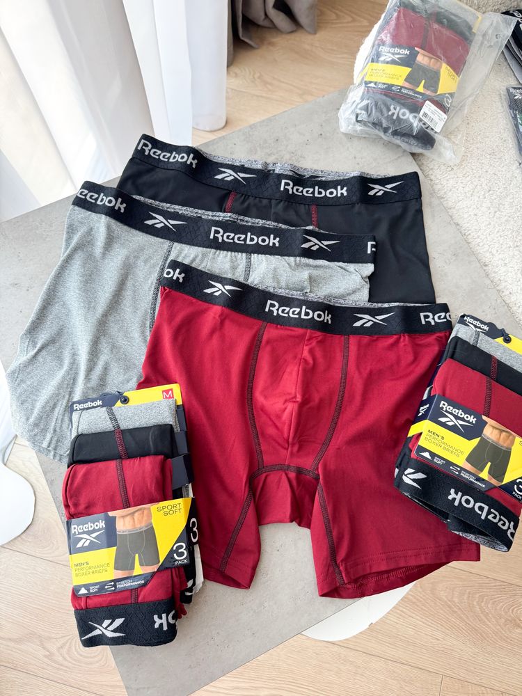 Чоловічі труси боксери Reebok,три шт упаковка.Оригінал.Мужские трусы