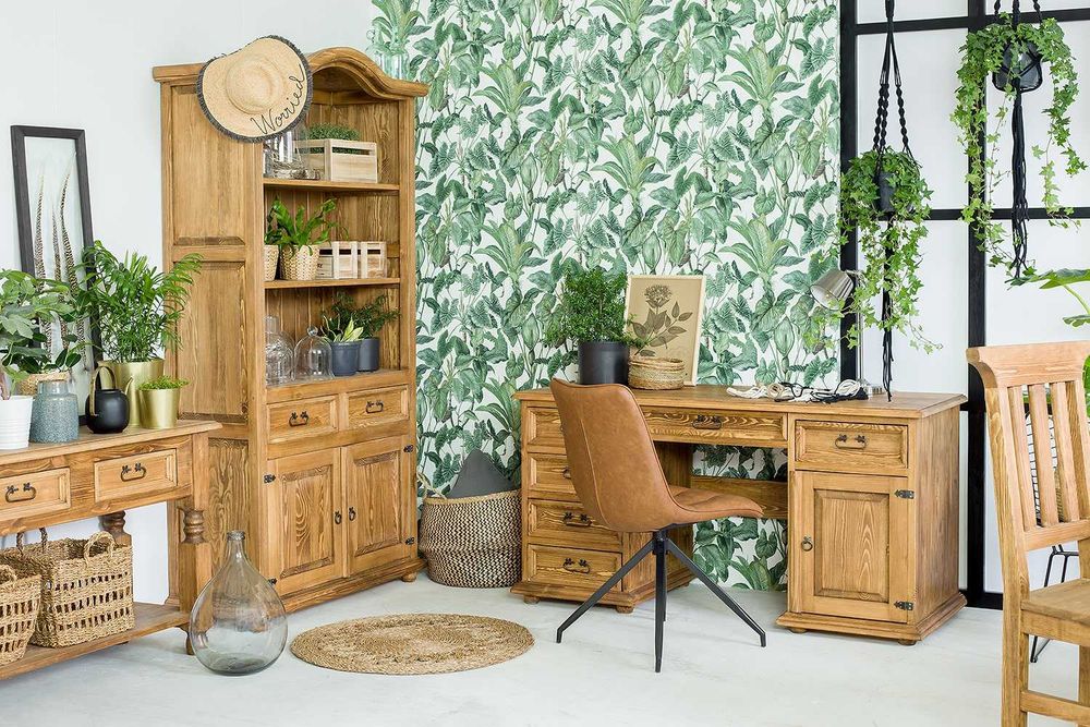 Drewniane biurko rustykalne BIK03 w różnych kolorach