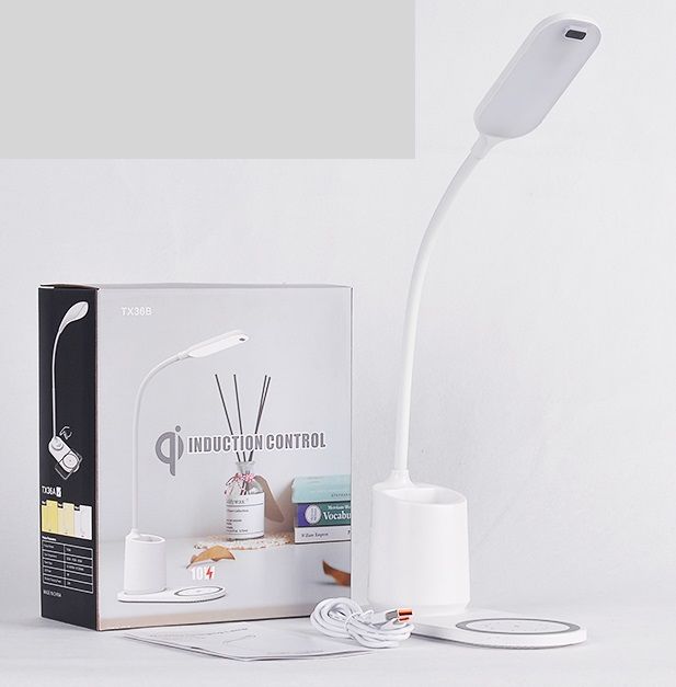 Lampka lampa na buiurko z ładowarką QI bezdotykowa