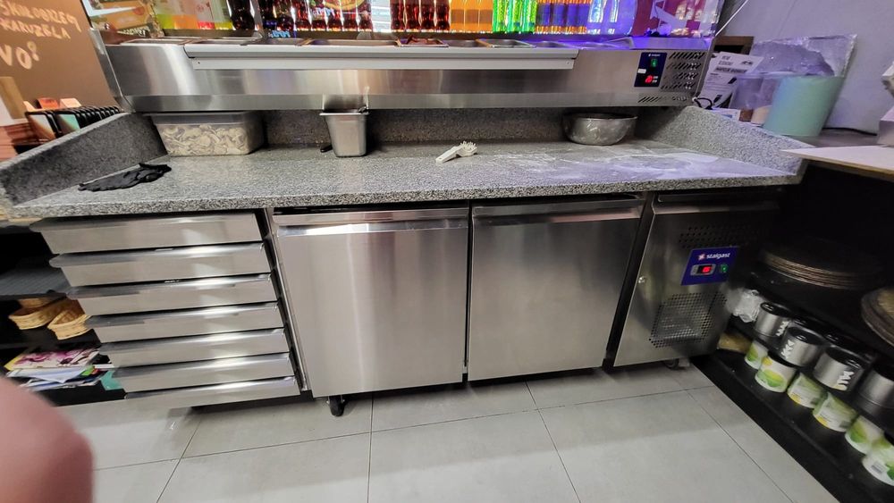 Stół chłodniczy do pizzy Stalgast 833271 • Granit • 580 L •