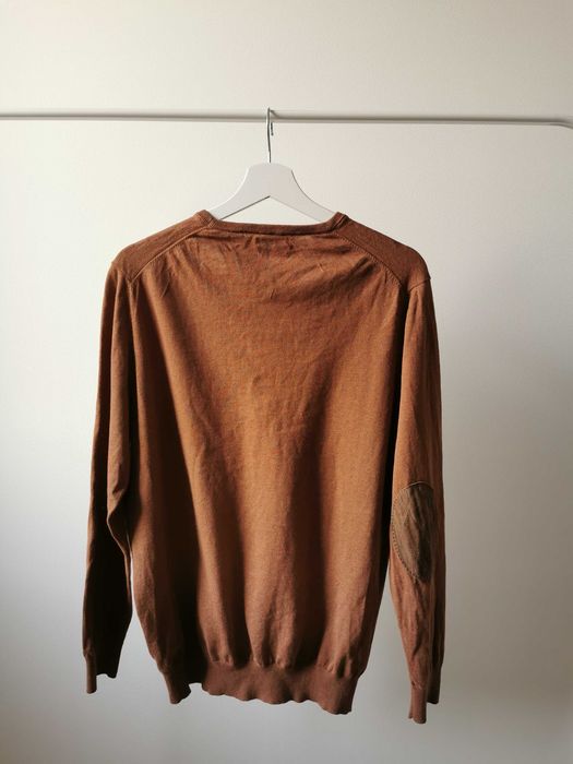 Massimo Dutti brązowy sweter jedwab kaszmir bawełna