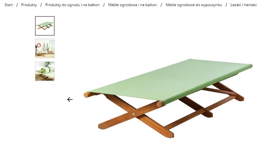 NOWY Leżak drewniany składany kanadyjka SOLBLEKT IKEA eukaliptus