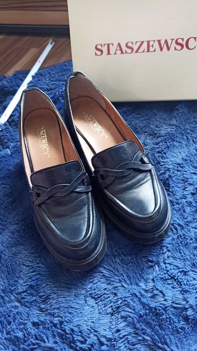 Loafersy damskie skórzane
