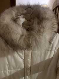Легкое Пальто пуховик куртка пух перо песец 46-48-50.