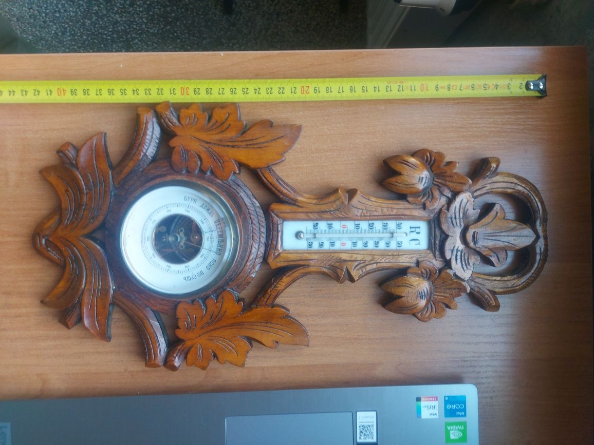 Барометр с термометром старинный 19век
