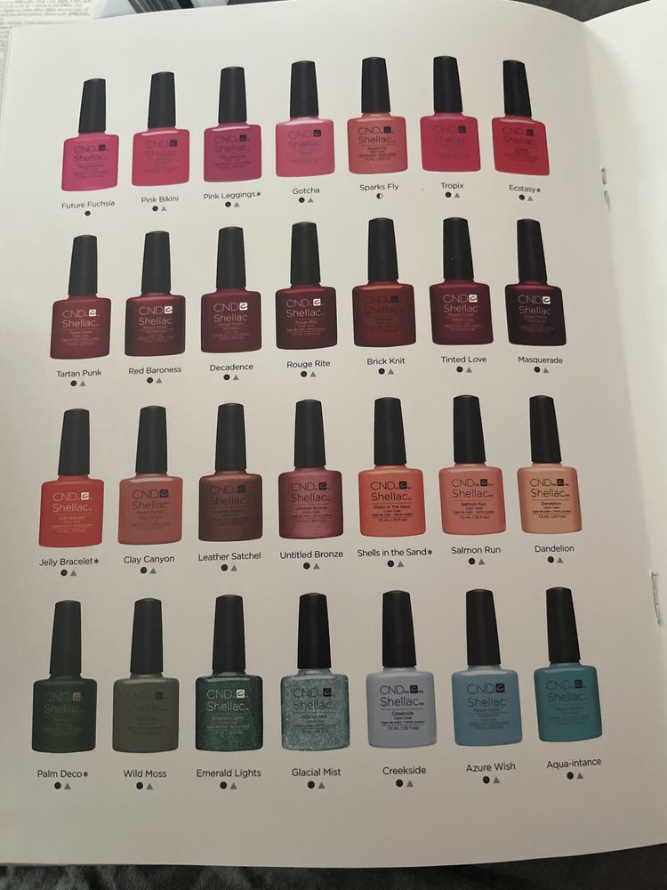 Shellac всі кольорів також бази і топи