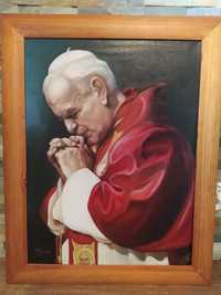 obraz papieża ręcznie malowany