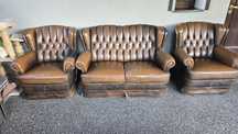 Chesterfield komplet kanapa i 2 fotele. Do renowacji