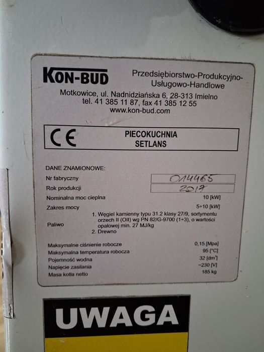 Kuchnia węglowa z płaszczem wodnym piecokuchnia piec c.o setlans