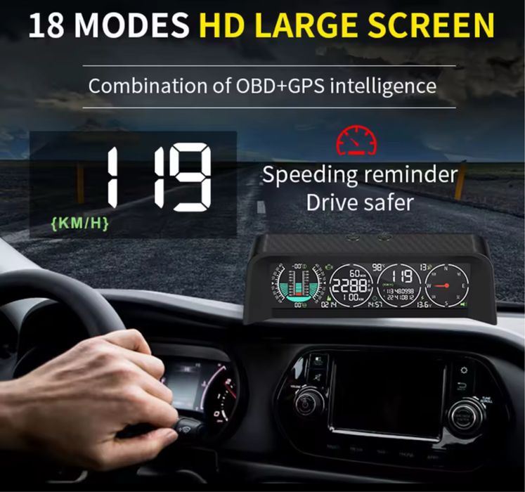 Wskaźnik monitora HUD, uniwersalny inteligentny wyświetlacz GPS