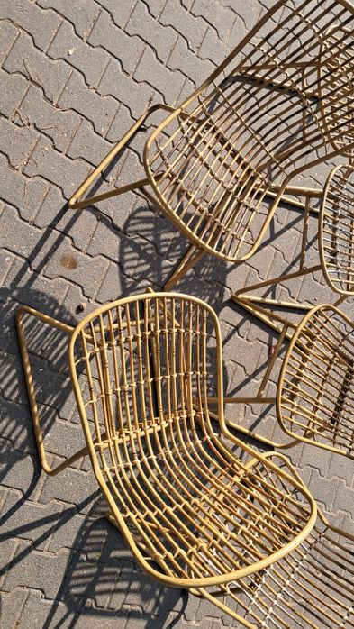 Krzesło bambusowe metalowe boho eco etno na taras ogród zimowy balkon