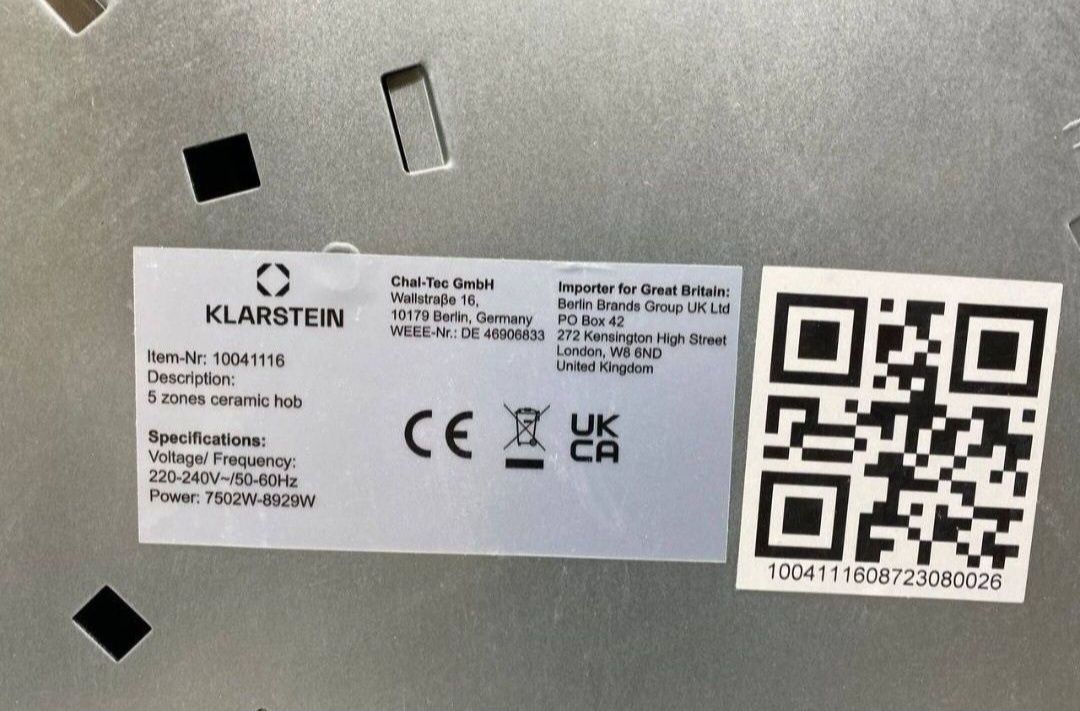 Плита склокераміка Klarstein з Німеччини / плита с Германии