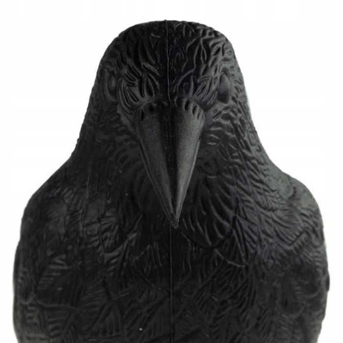 duży kruk realistyczny odstraszacz gołębi ptaków na balkon parapet now